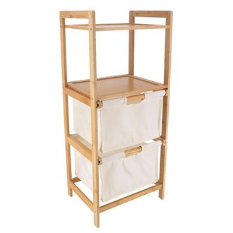 Tendance Muebles De Bamb&uacute; 2 Cestas De Poli&eacute;ster + Estantes - Bamb&uacute; Natural Tendance