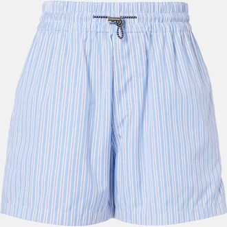 Plan C Striped cotton shorts