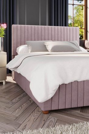 Laurence Llewelyn-Bowen Estella Ottoman Storage Bed in Plush Velvet Fabric, Custom Made in Rose | Size: Small Double