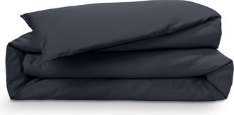 Emma Bettdeckenbezug 140x200 - 100% Perkal aus natürlicher Baumwolle - Dunkelgrau