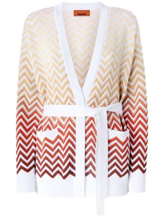 Missoni degradé chevron cardigan - women - Rayon/Cotton - 42 - Neutrals