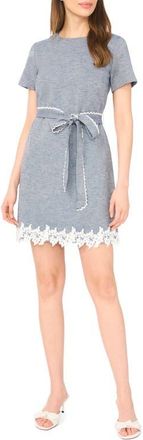 CeCe by Cynthia Steffe Lace Trim A-Line Minidress in Med Indigo at Nordstrom, Size 10