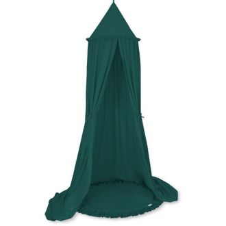 OEM Conjunto: Dosel Colgante De Algod&oacute;n Para Habitaci&oacute;n Infantil Y Alfombra Con Volante - Verde Botella