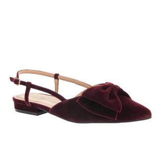 Chinese Laundry Womens Harmony Velvet Slingback Flats In Burgundy