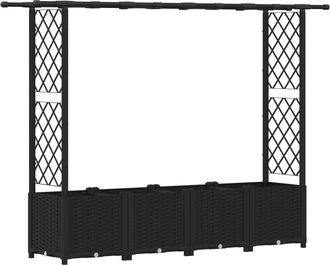 vidaXL Cama Elevada Con Trellis Y Techo Negro 203 X 40 X 136 Cm Pp Vidaxl