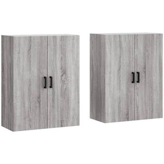 vidaXL Armarios De Pared 2 Unidades Gris Sonoma 69,5x34x90 Cm Vidaxl