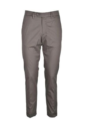 Bsettecento Tailored Green Trousers With Mid-Rise Waist And Minimalist Design