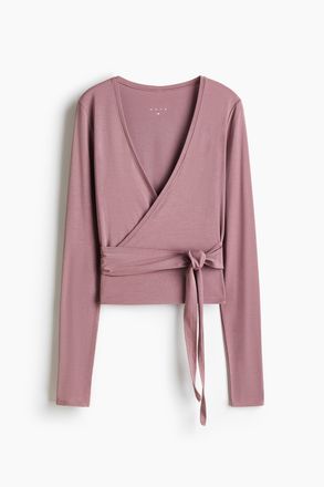 H&M Sportshirt im Wickelschnitt aus Modal - Pink