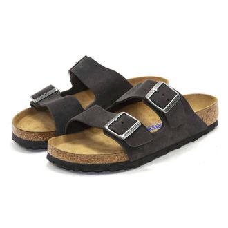 Birkenstock Mens Arizona Soft Footbed Sandals In Velvet Gray