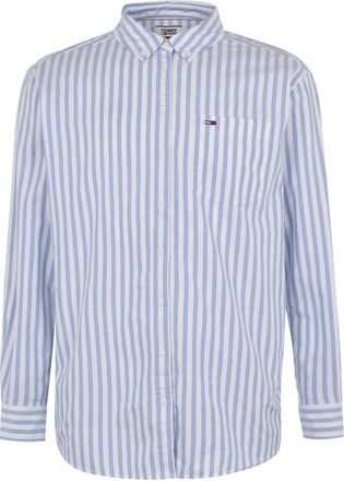Tommy Jeans Womens Classic Stripe Shirt in Navy & White - Blue - Size X-Small