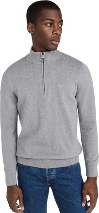 Barbour Mens Cotton Half Zip Sweater Grey Marl (UK, Alpha, XL, Regular, Regular, Grey Marl)