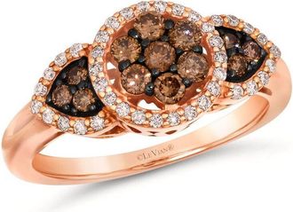 Le Vian Ladies Chocolate Diamonds Rings set in 14K Strawberry Gold WJQK 39