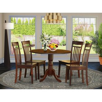 East West Furniture 5 Pc Kitchen nook Dining set-small Table and 4 Dining Chairs