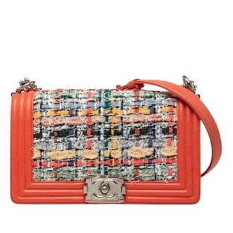 Chanel Pre-owned The Boy Flap Bag - Dames - Pre-owned - Oranje - Maat: ONE Size Leer