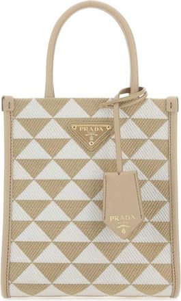 Prada Embroidered Fabric Micro Symbole Handbag
