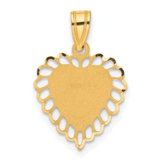 Diamond2Deal 14k Yellow Gold Polished Border Heart Pendant