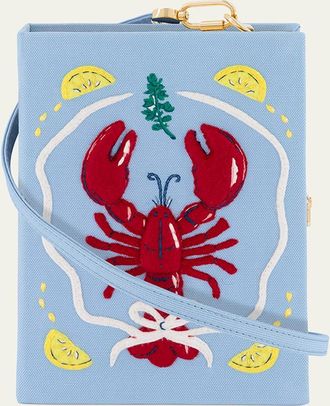 Olympia Le-Tan Lobster Book Clutch Bag with Strap