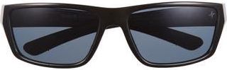 Hurley 60mm Polarized Wraparound Sunglasses in Black at Nordstrom Rack
