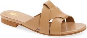 Bruno Magli Andria Woven Slide Sandal in Tan Leather at Nordstrom Rack, Size 10.5