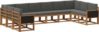 vidaXL Conjunto De Sof&aacute;s De Exterior 10 Uds. Natural Y Antracita Vidaxl