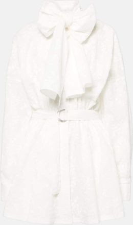 Norma Kamali Bow-detail embroidered cotton minidress