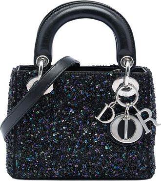 Dior Pre-owned Dior Mini Satin Sequin Embellished Lady Dior Ladies A5NO515PHG1F2K3U