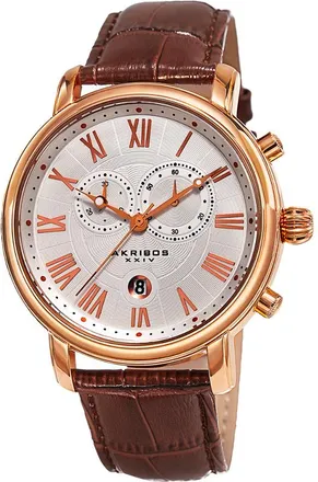 Akribos XXIV Akribos Xxiv Mens Leather Watch
