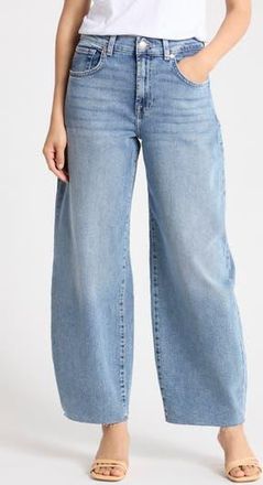 7 For All Mankind Bonnie High Waist Raw Hem Curvilinear Jeans in Newport Beach at Nordstrom Rack, Size 25