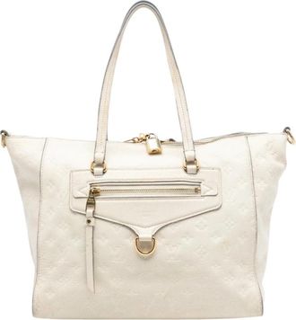 Louis Vuitton Pre-owned Leather Tote Bag - Dames - Vintage Shopper - Beige - ONE Size - Leer - Vintage