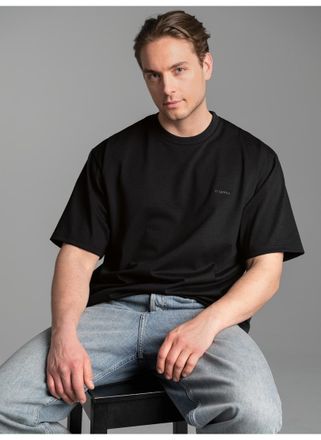 Trigema T-Shirt TRIGEMA TRIGEMA Heavy Oversized T-Shirt, Herren, Gr. XXL, schwarz, 100% Baumwolle, Shirts T-Shirt