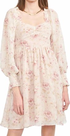En Saison Eaven Mini Babydoll Dress In Pink Floral
