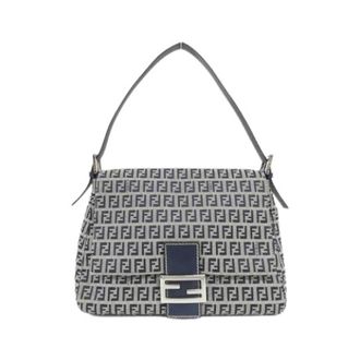 Fendi Pre-owned Mamma Baguette Canvas Schoudertas - Dames - Pre-owned - Grijs - Maat: ONE Size