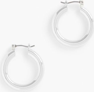 Talbots Classic Hoop Earrings - Shiny Silver - 001 Talbots
