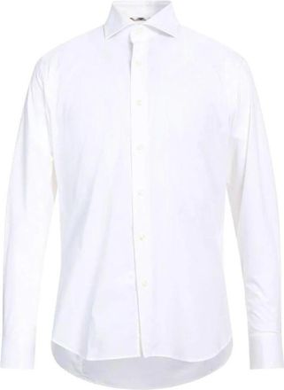 Aquascutum Katoenen overhemd met geborduurd logo - Heren - Casual Overhemden - Wit - L - Katoen - Overhemden
