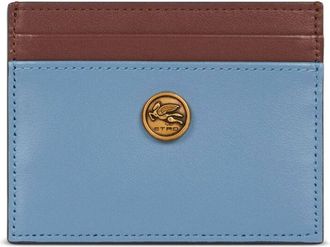 Etro two-tone leather cardholder - Blue