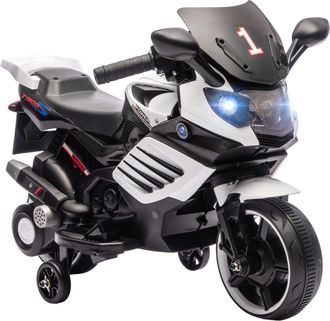 OEM Moto El&eacute;ctrica Para Ni&ntilde;os 6v Con Ruedas De Apoyo M&uacute;sica Faro Para Ni&ntilde;os De 18-36 Mesas Blanco