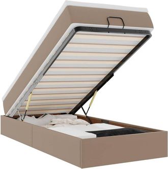 vidaXL Estructura Cama Otomana Colch&oacute;n Cappucino Cuero Sint&eacute;tico Vidaxl