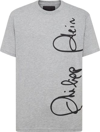 Philipp Plein Tops, Heren, Grijs, 3Xl, Katoen, T-Shirt Ronde Hals