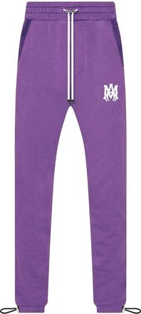 Amiri monogram-print drawstring sweatpants - men - Supima Cotton - XXXL - Purple