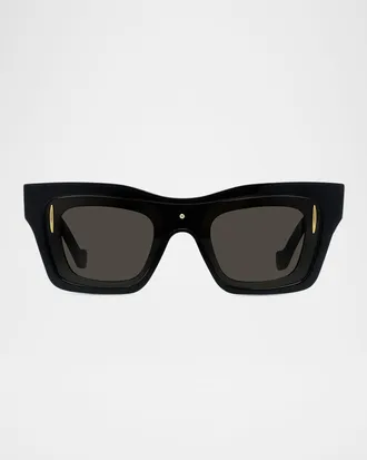 Loewe Men & apos;s Signature Layered Acetate Square Sunglasses