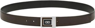 Ferragamo Brown Logo Buckle Reversible Belt