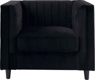 Premier Housewares Farah Black Velvet Chair