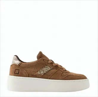 D.A.T.E. Platform Sneakers With Furry Suede Tongue
