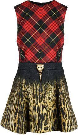 Roberto Cavalli Short Dress Wool - Multicolor