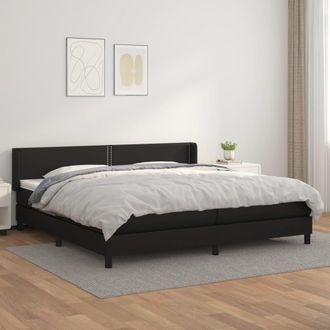 vidaXL Vidaxl - Cama Box Spring Con Colch&oacute;n Cuero Sint&eacute;tico Negro 200x200 Cm