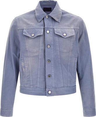 Prada Blue Cotton Denim Mens Jacket
