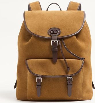 Valentino Garavani Zaino Valentino Garavani Antibes in suede Uomo HAVANA BEIGE UNI