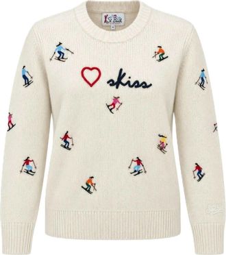 MC2 Saint Barth Ski Motif Heart Embroidered Sweater