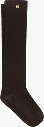 Ganni Brown Wool Mix High Socks