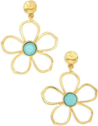 Karine Sultan Flower Drop Earrings in Gold/turquiose at Nordstrom
